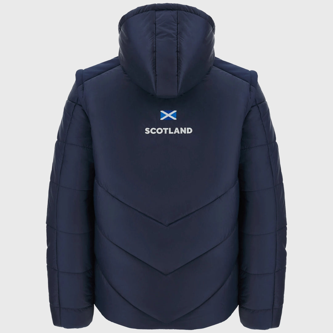 Macron Scotland Rugby 2-in-1 Bomber Jacket Navy - Rugbystuff.com