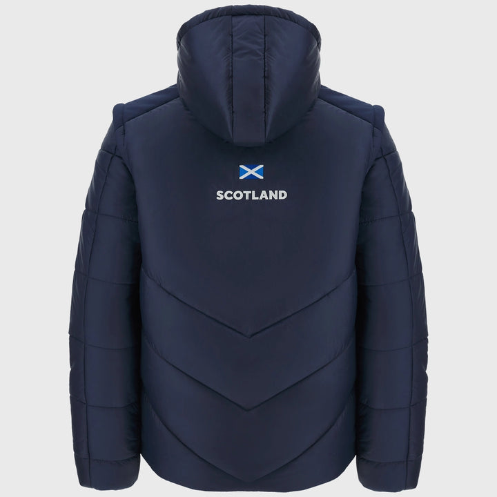 Macron Scotland Rugby 2-in-1 Bomber Jacket Navy - Rugbystuff.com