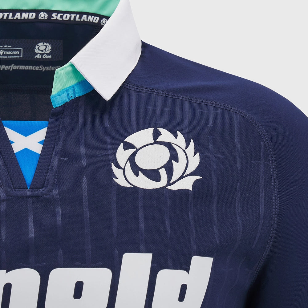 Macron Scotland Kid's Home Replica Rugby Shirt 2024/25 - Rugbystuff.com