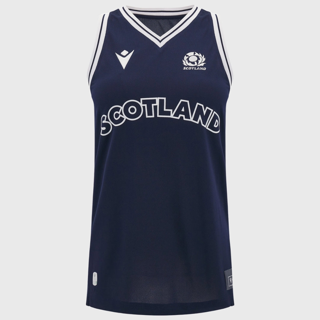 Macron Scotland Rugby Women's Basketball Singlet Navy - Rugbystuff.com