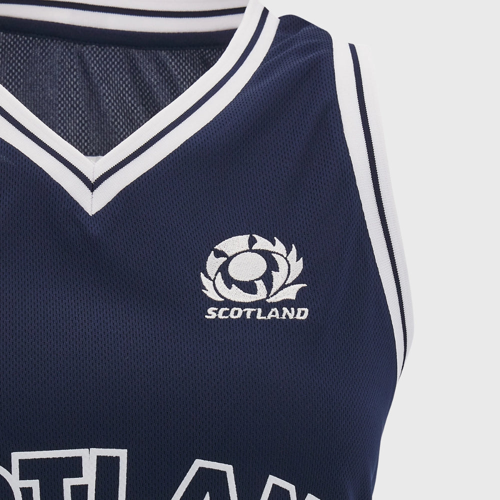 Macron Scotland Rugby Women's Basketball Singlet Navy - Rugbystuff.com