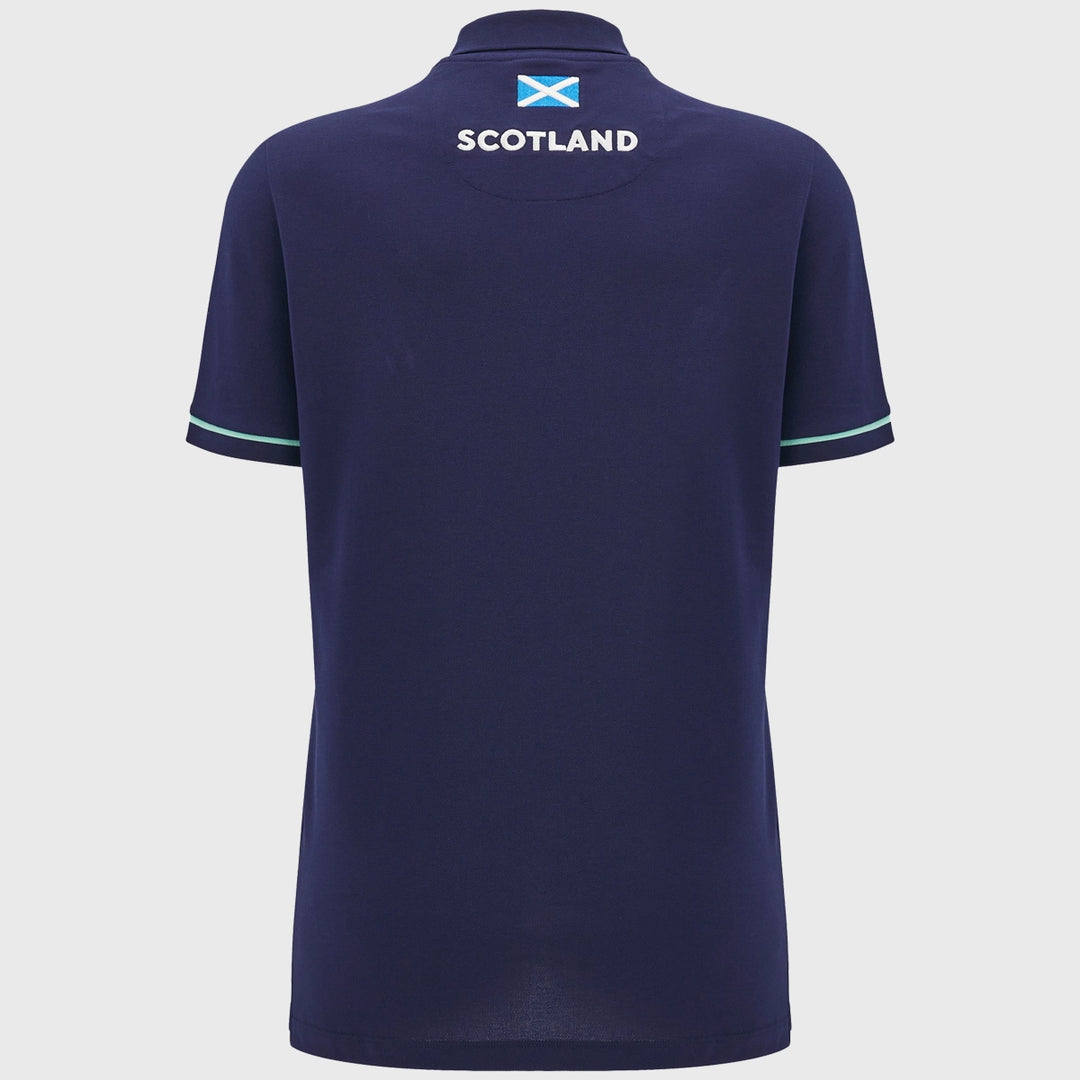 Macron Scotland Rugby Women's Polo Shirt Navy - Rugbystuff.com