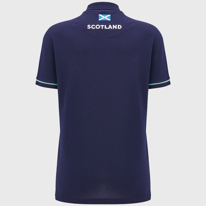 Macron Scotland Rugby Women's Polo Shirt Navy - Rugbystuff.com