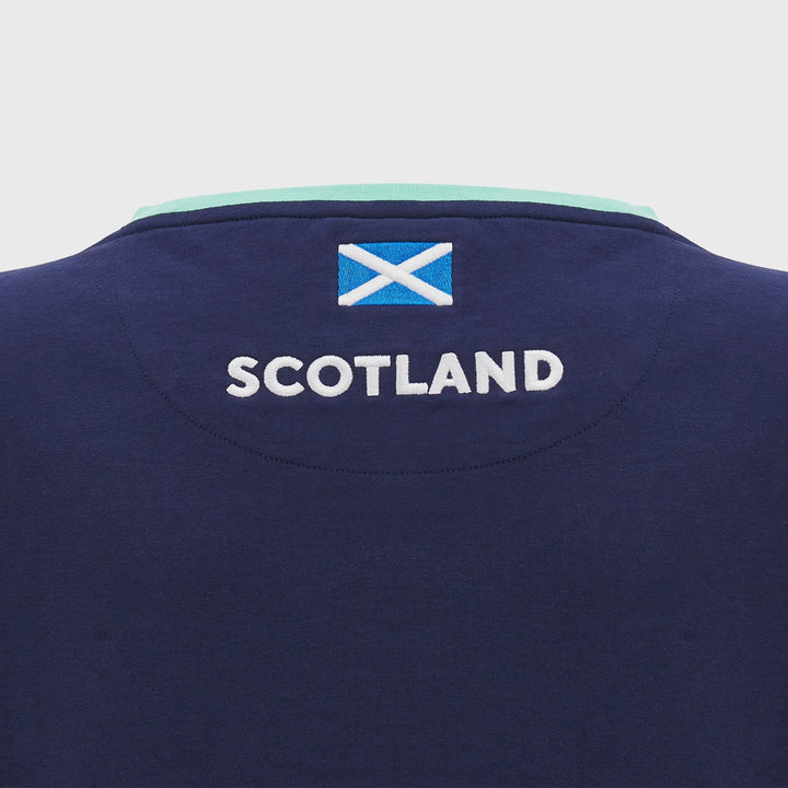 Macron Scotland Rugby Women's Cotton Tee Navy - Rugbystuff.com