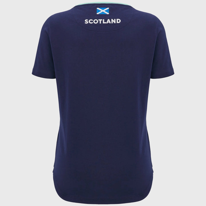 Macron Scotland Rugby Women's Cotton Tee Navy - Rugbystuff.com