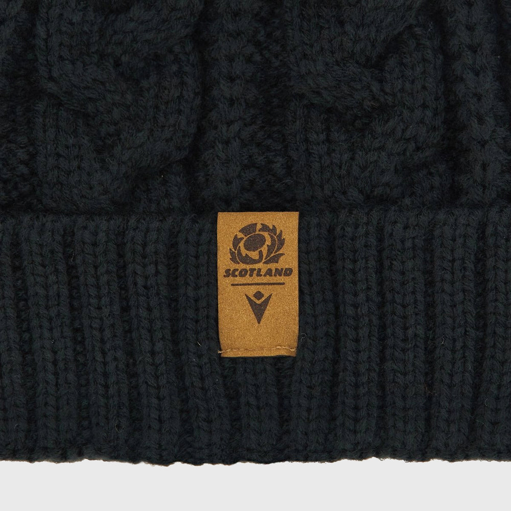 Macron Scotland Rugby Woven Bobble Beanie Hat - Rugbystuff.com