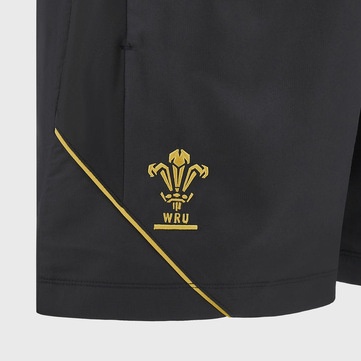 Macron Wales Rugby Training Bermuda Shorts Black - Rugbystuff.com