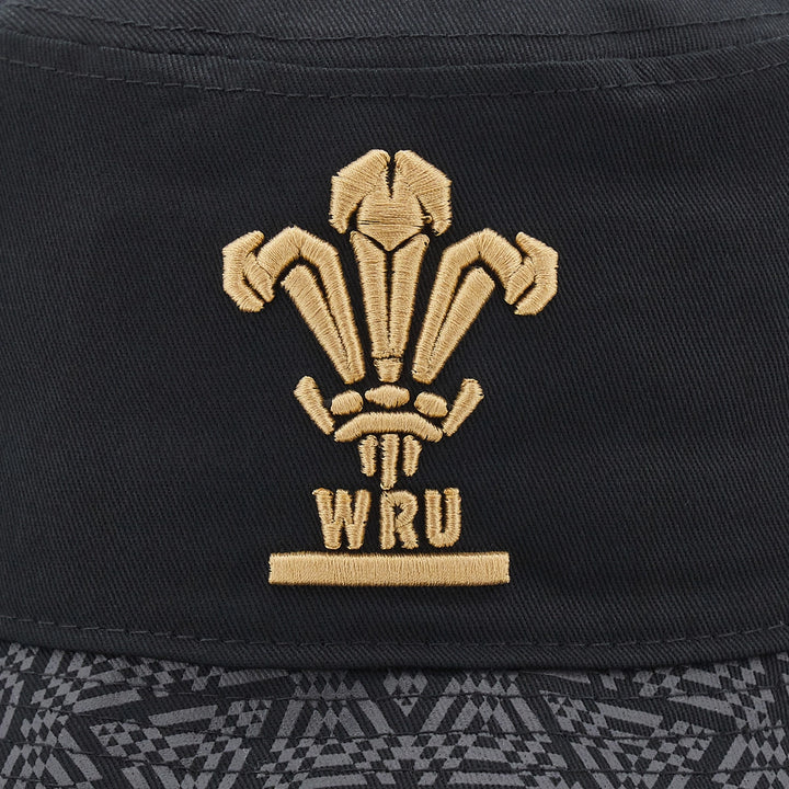 Macron Wales Rugby Bucket Hat Black - Rugbystuff.com