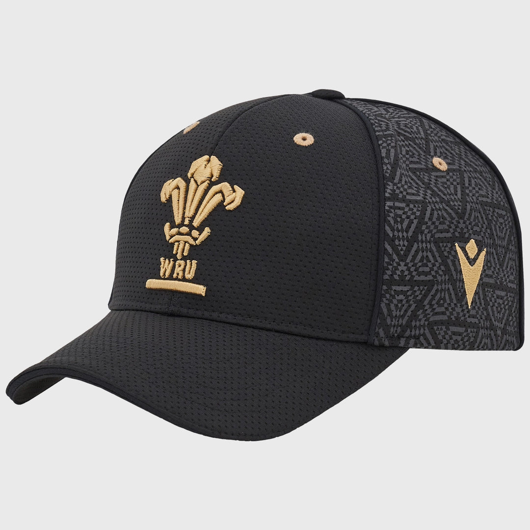 Macron Wales Rugby Baseball Cap Black - Rugbystuff.com