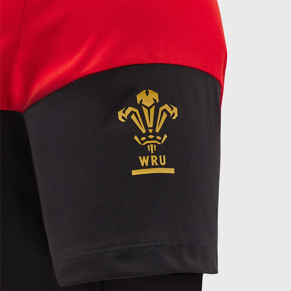 Macron Wales Rugby Leisure Cotton Tee Red - Rugbystuff.com