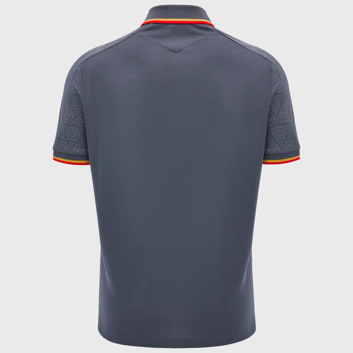 Macron Wales Rugby Travel Polo Shirt Anthracite - Rugbystuff.com