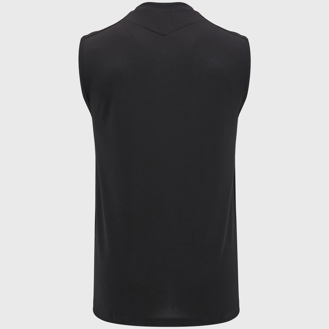 Macron Wales Rugby Sleeveless Poly Tee Black - Rugbystuff.com