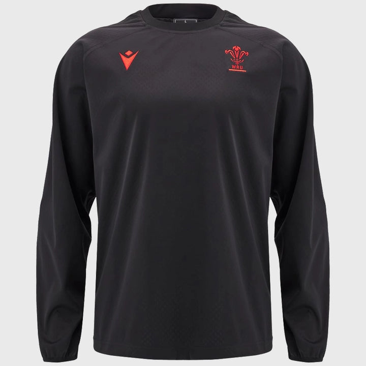 Macron Wales Rugby Contact Top Black - Rugbystuff.com