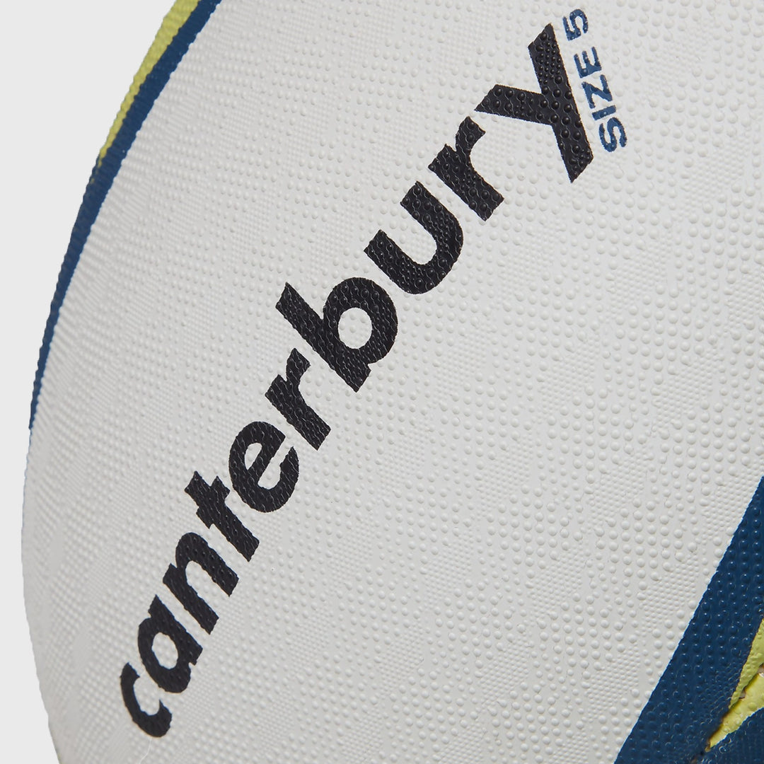 Canterbury Mentre Rugby Ball White/Teal/Yellow - Rugbystuff.com