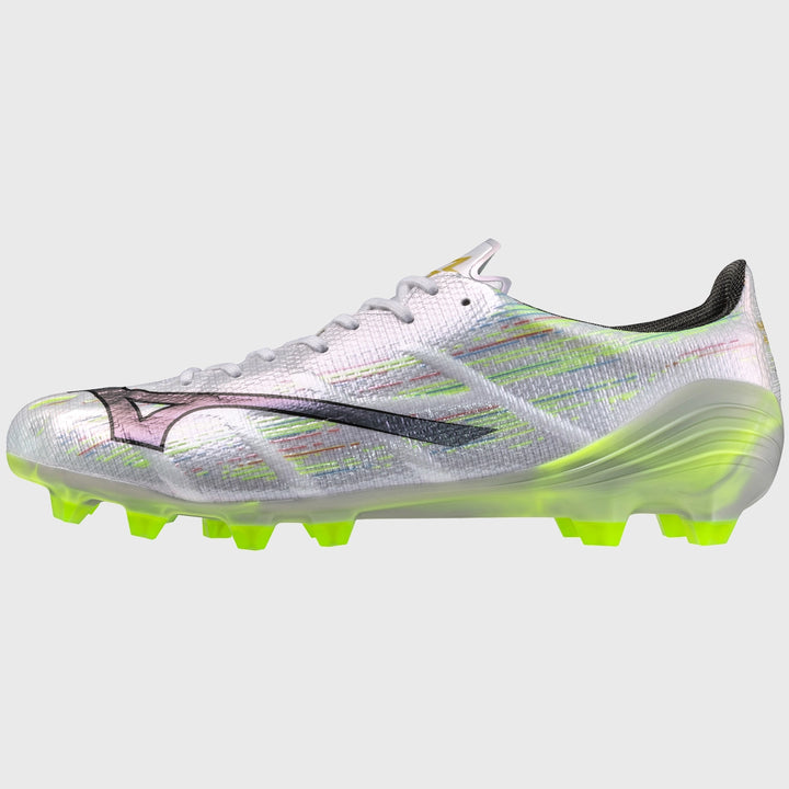 Mizuno α Alpha Elite MD Rugby Boots White/Silver - Rugbystuff.com