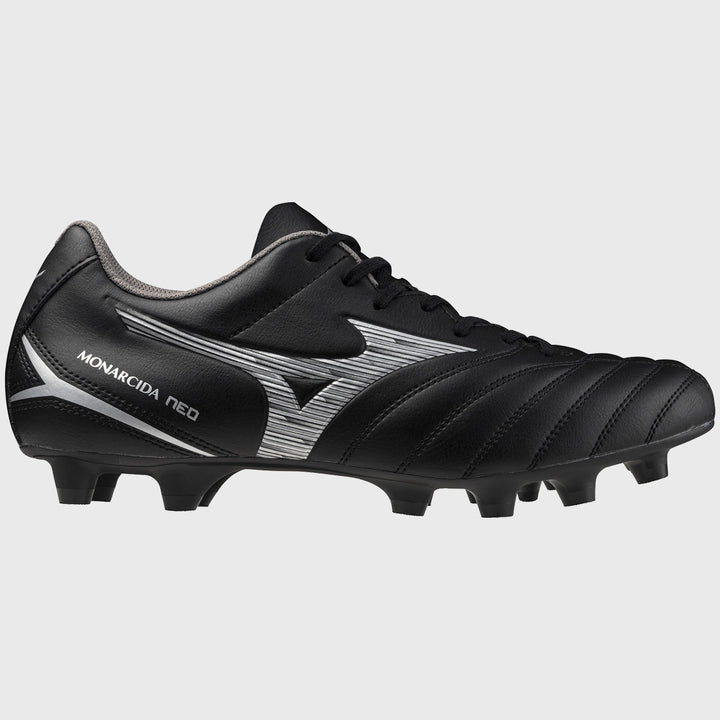 Mizuno Monarcida Neo III Select Junior Rugby Boots Black/Silver - Rugbystuff.com