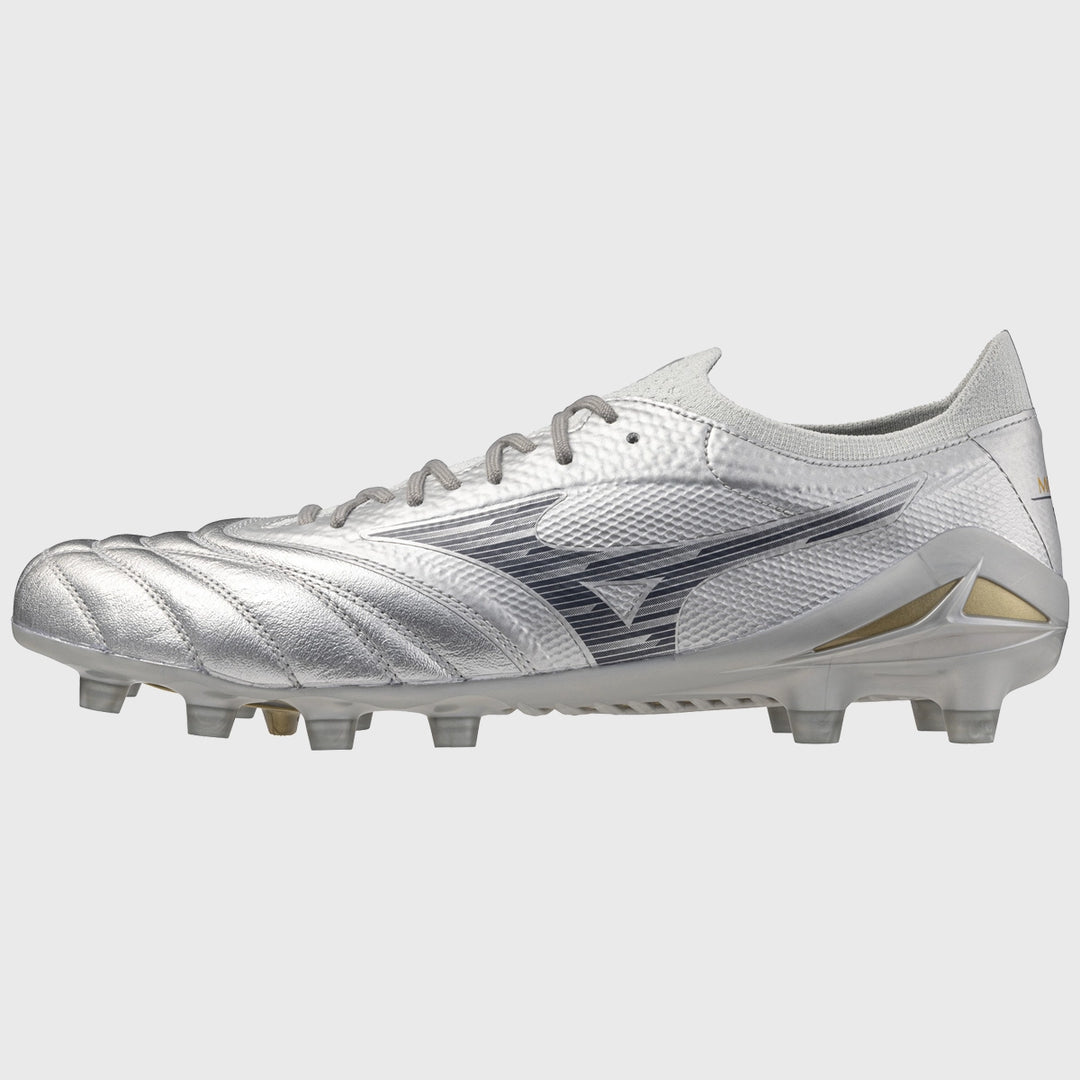 Mizuno Morelia Neo IV Beta Elite MD Rugby Boots Galaxy Silver - Rugbystuff.com