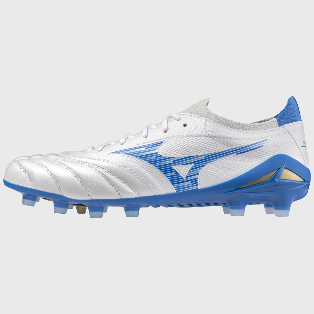 Mizuno Morelia Neo IV Beta Elite MD Rugby Boots White Laser Blue