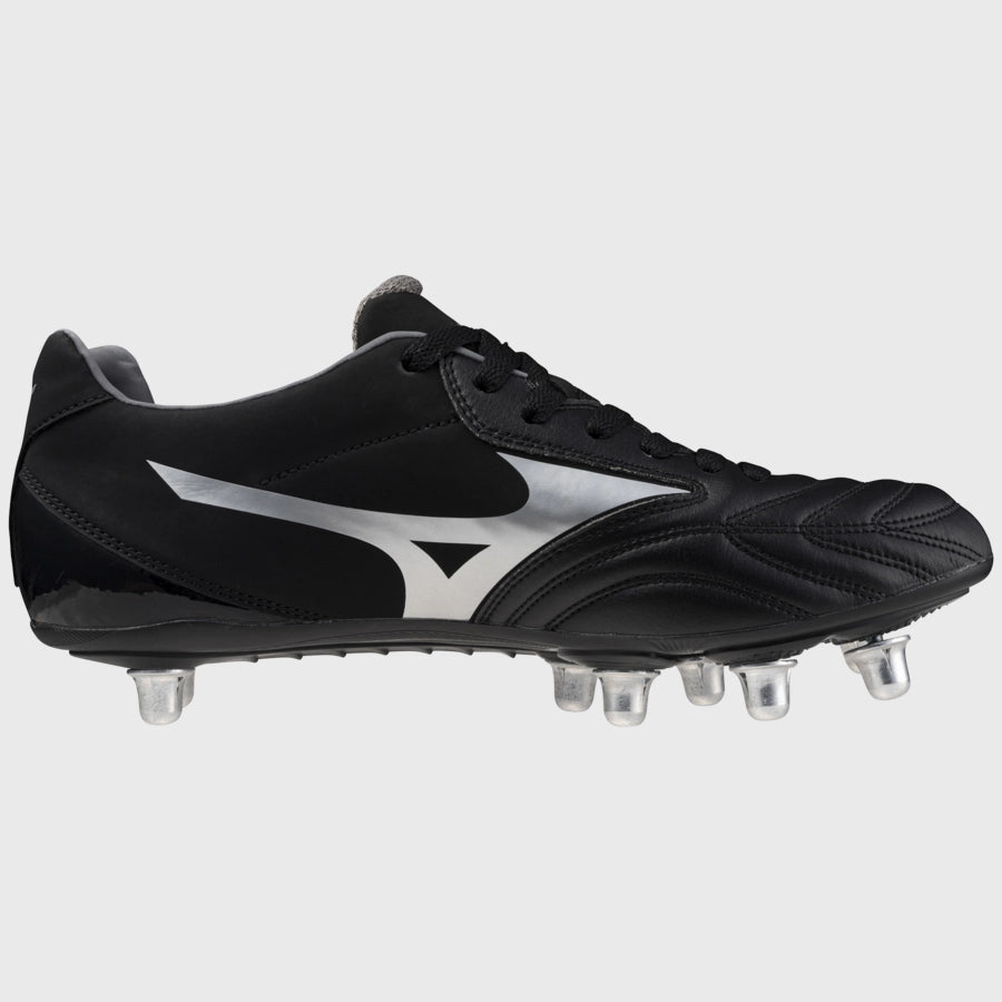 Mizuno Waitangi PS Rugby Boots Black/Silver - Rugbystuff.com