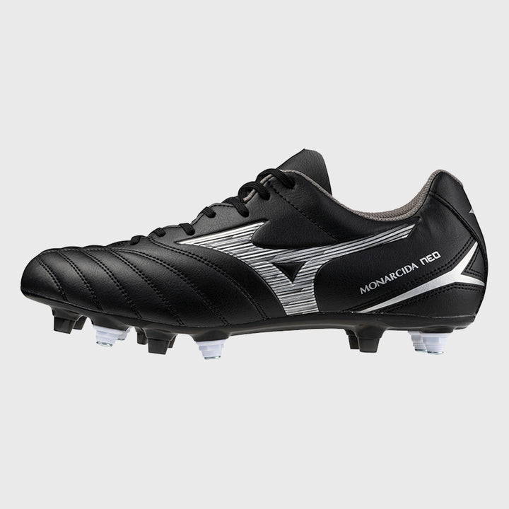 Mizuno Monarcida Neo III Select Mix Rugby Boots Black/Silver - Rugbystuff.com