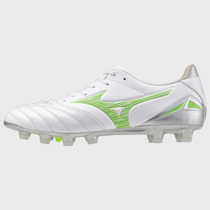 Mizuno Morelia Neo IV Pro MD Rugby Boots White/Neon Green