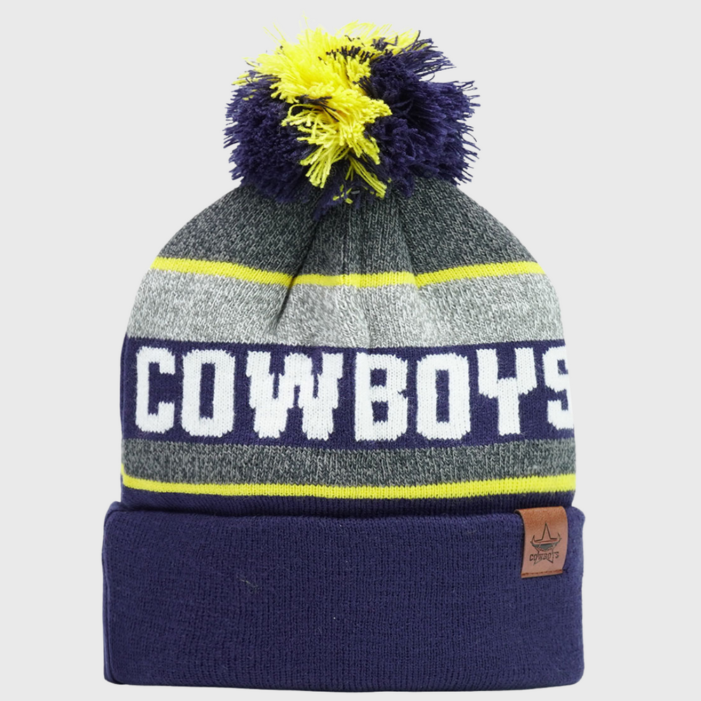 NRL North Queensland Cowboys Tundra Bobble Beanie Hat - Rugbystuff.com