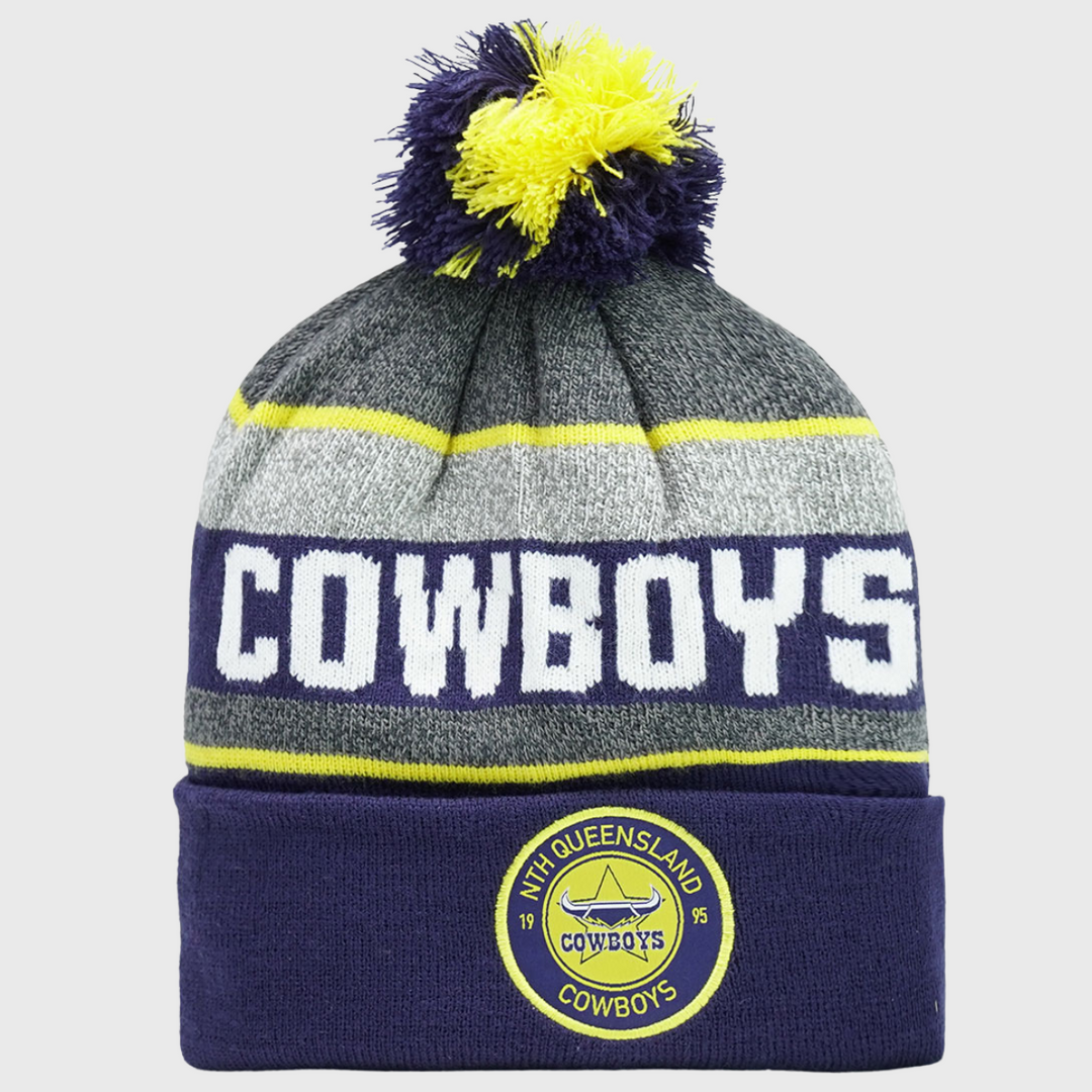 NRL North Queensland Cowboys Tundra Bobble Beanie Hat - Rugbystuff.com