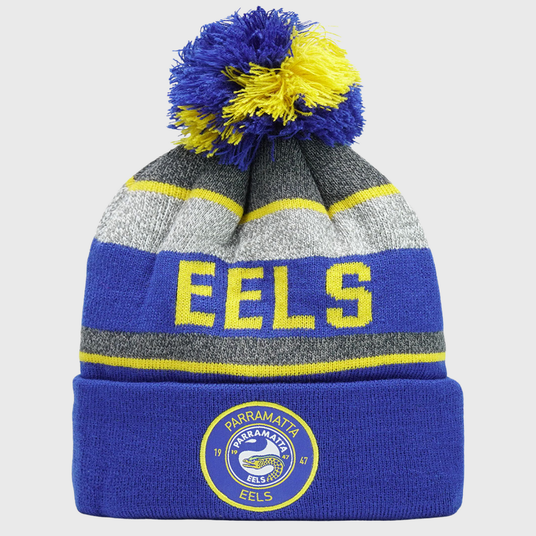 NRL Paramatta Eels Tundra Bobble Beanie Hat - Rugbystuff.com