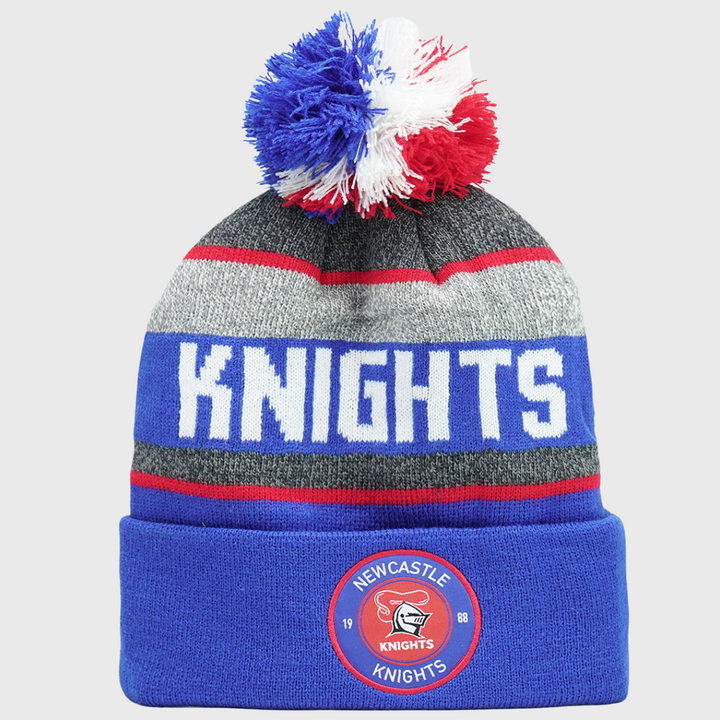 NRL Newcastle Knights Tundra Bobble Beanie Hat - Rugbystuff.com