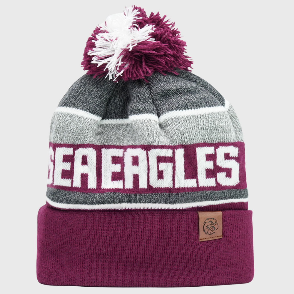 NRL Manly Sea Eagles Tundra Bobble Beanie Hat - Rugbystuff.com