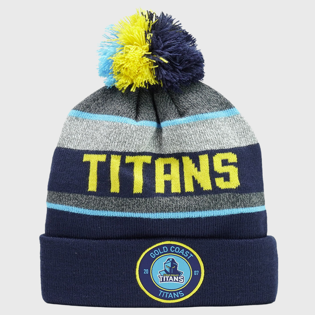 NRL Gold Coast Titans Tundra Bobble Beanie Hat - Rugbystuff.com