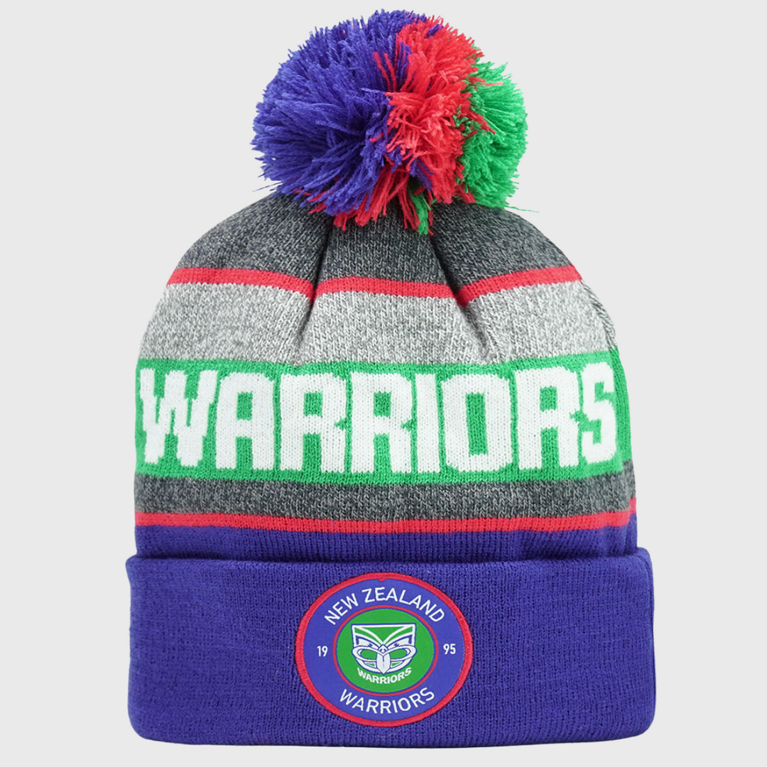 NRL New Zealand Warriors Tundra Bobble Beanie Hat - Rugbystuff.com