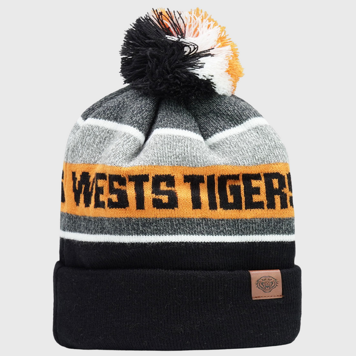 NRL Wests Tigers Tundra Bobble Beanie Hat - Rugbystuff.com