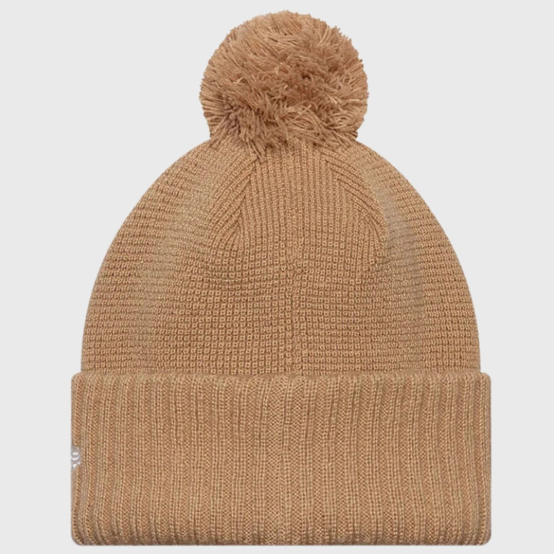 New Era England Rugby Women's Mohair Beige Cuff Knit Beanie Hat - Rugbystuff.com