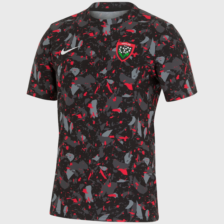 Nike RC Toulon Pre-Match Rugby Shirt Black/Red/Grey - Rugbystuff.com