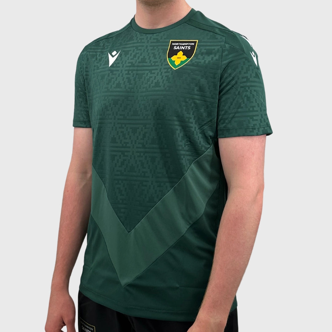 Macron Northampton Saints Poly Tee Green - Rugbystuff.com