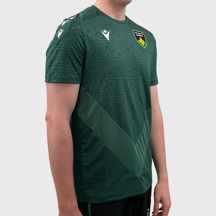 Macron Northampton Saints Poly Tee Green - Rugbystuff.com