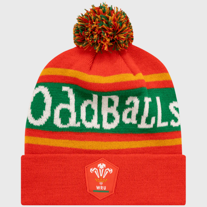 Oddballs Wales Rugby Bobble Beanie Hat - Rugbystuff.com