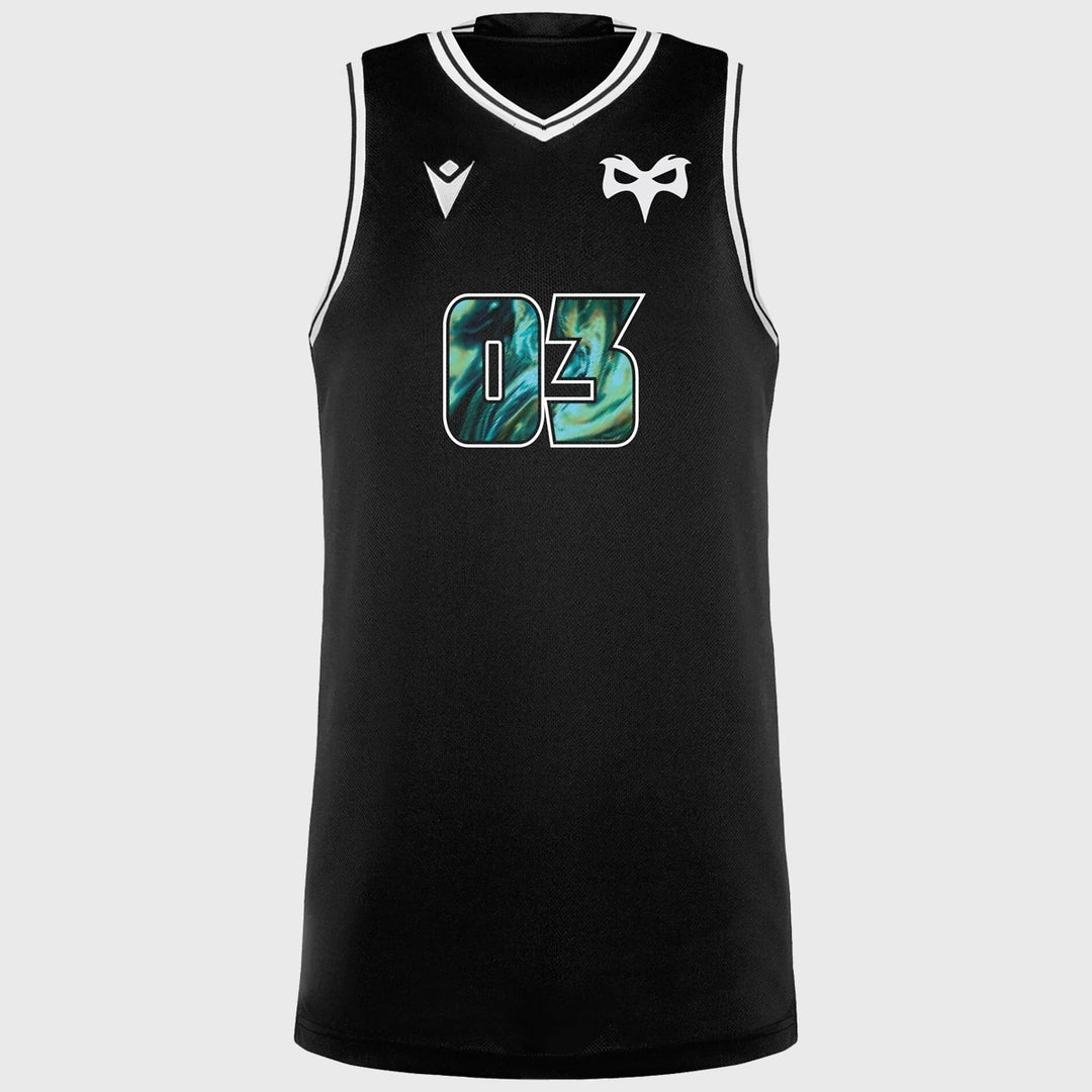 Macron Ospreys Training Basketball Singlet Black - Rugbystuff.com