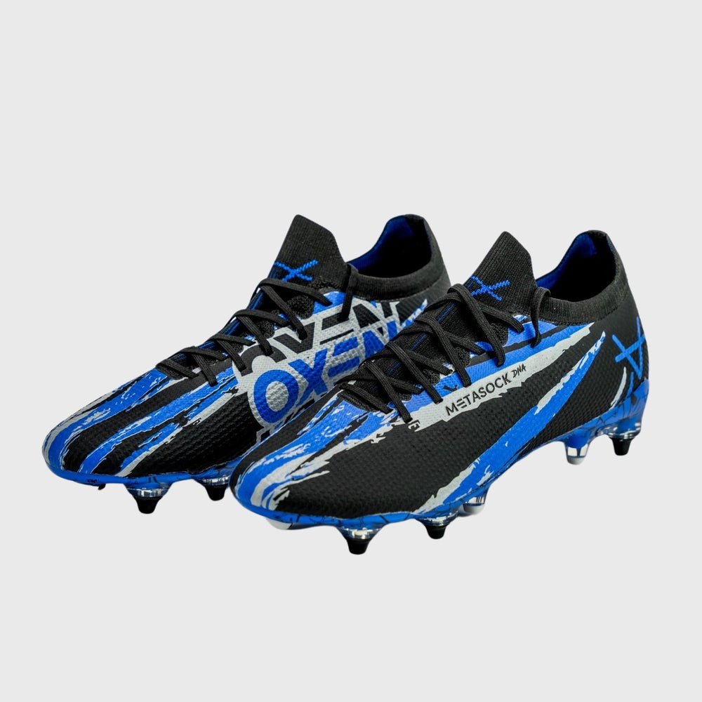 OXEN METASOCK AG Rugby Boots Black/Blue/Grey - Rugbystuff.com