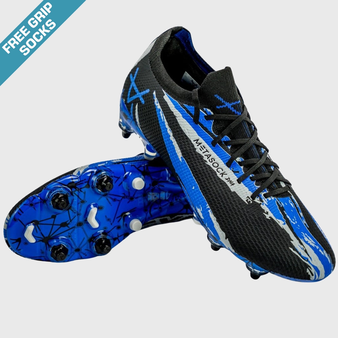 OXEN METASOCK AG Rugby Boots Black/Blue/Grey - Rugbystuff.com