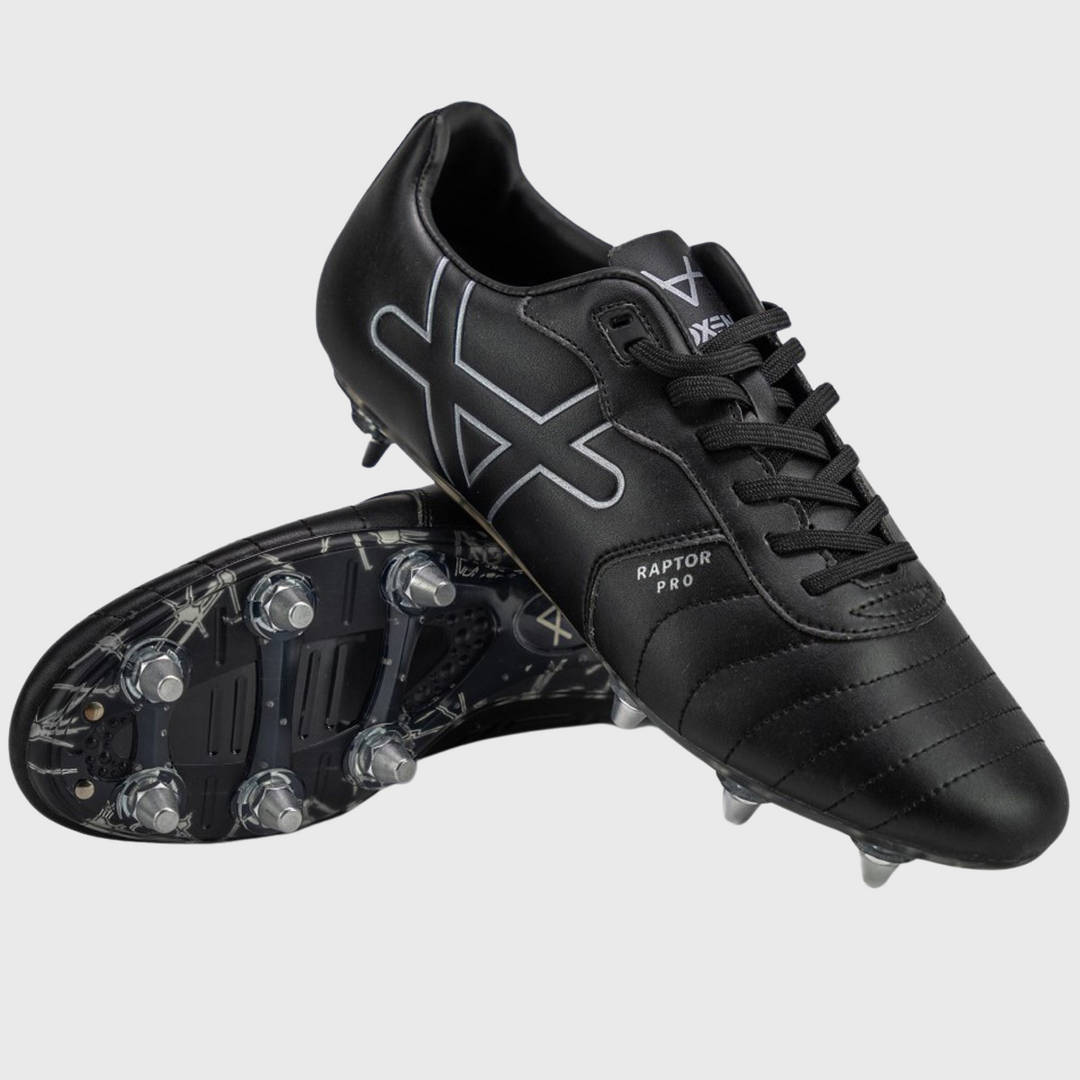 OXEN Raptor Pro 8 Stud Rugby Boots Black - Rugbystuff.com