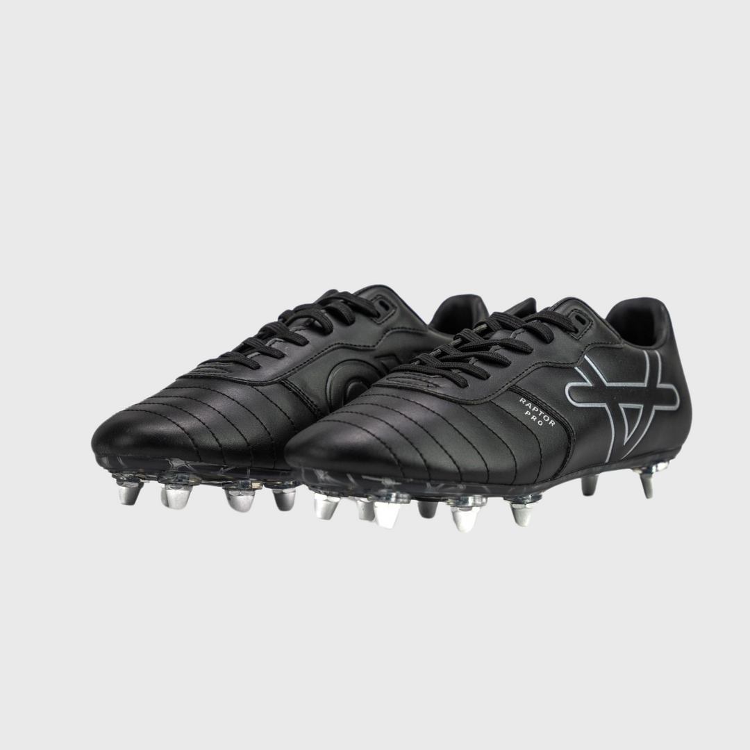 OXEN Raptor Pro 8 Stud Rugby Boots Black - Rugbystuff.com