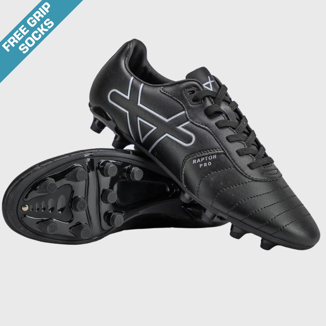 OXEN Raptor Pro FG Rugby Boots Black - Rugbystuff.com