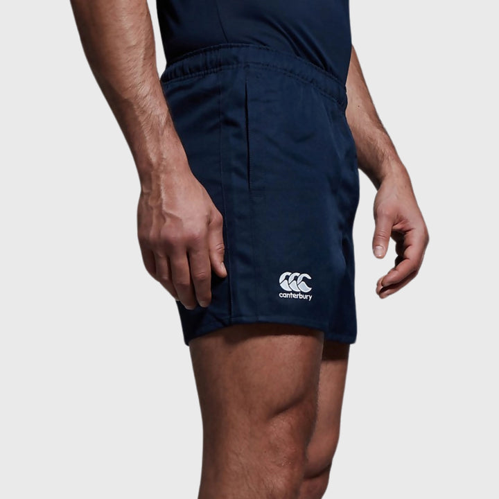 Canterbury Men's Professional Polyester Rugby Shorts Navy - with Pockets - Rugbystuff.com