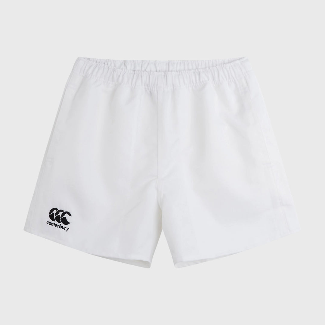 Canterbury Men's Professional Polyester Rugby Shorts White - with Pockets - Rugbystuff.com