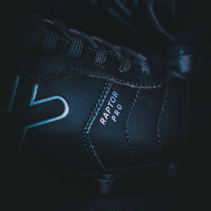 OXEN Raptor Pro 8 Stud Rugby Boots Black - Rugbystuff.com