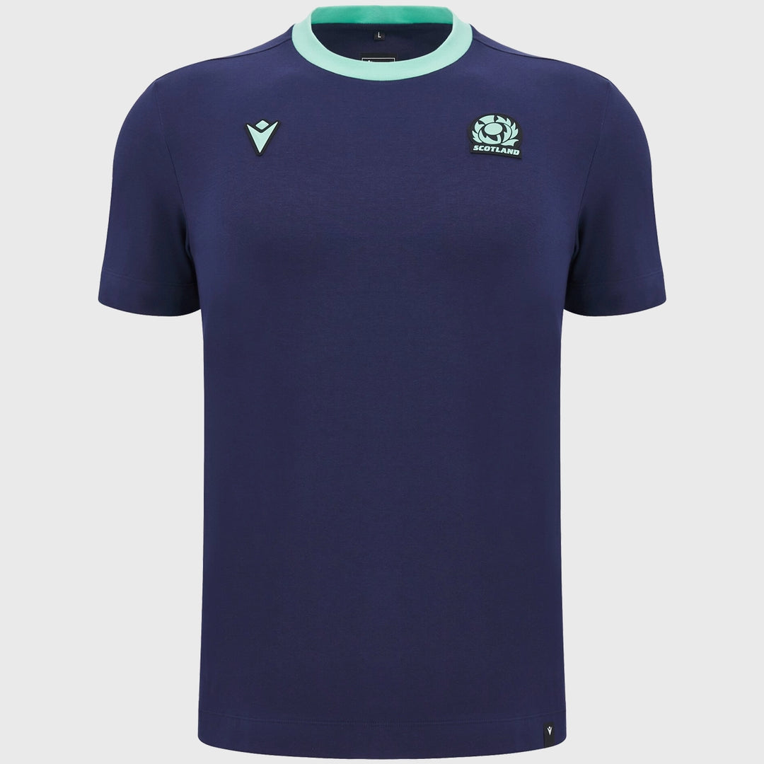 Macron Scotland Rugby Short Sleeve Cotton Tee Navy - Rugbystuff.com