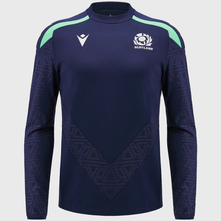 Macron Scotland Rugby Crew Sweatshirt Navy - Rugbystuff.com