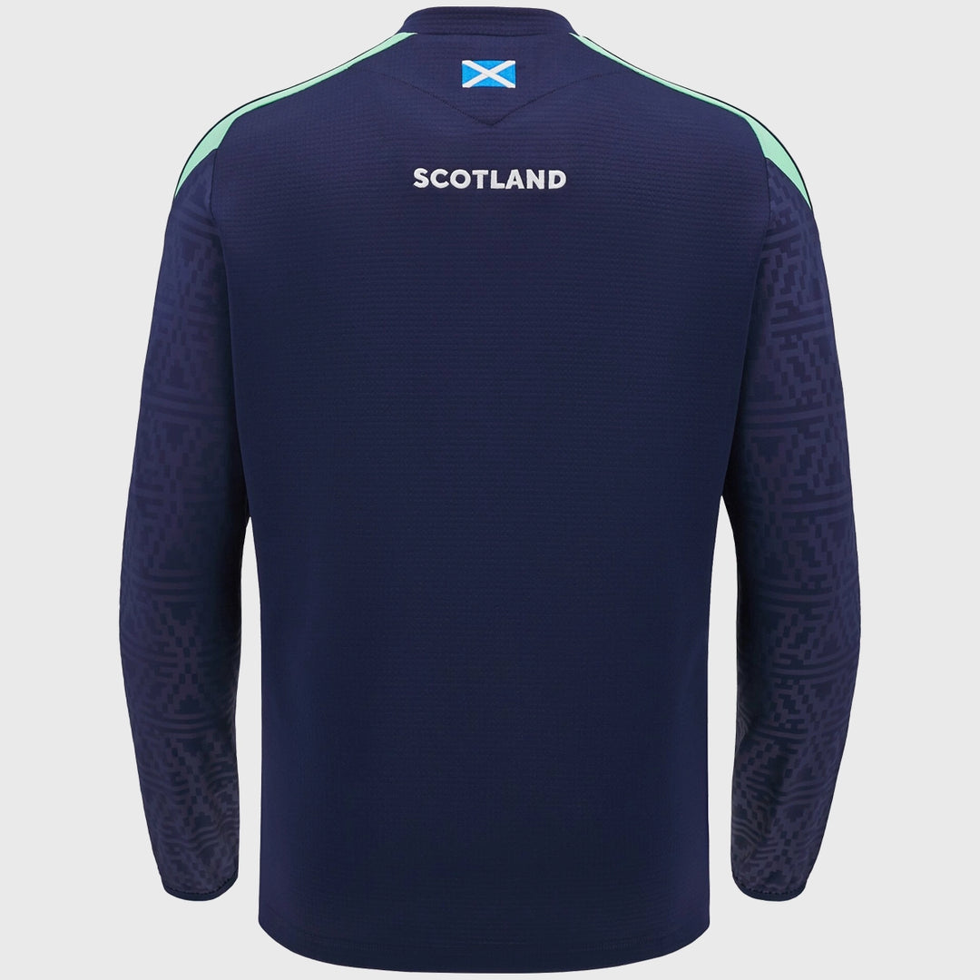 Macron Scotland Rugby Crew Sweatshirt Navy - Rugbystuff.com